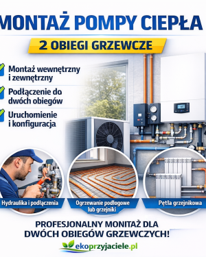 montaż pompy ciepła (dwa obiegi grzewcze)