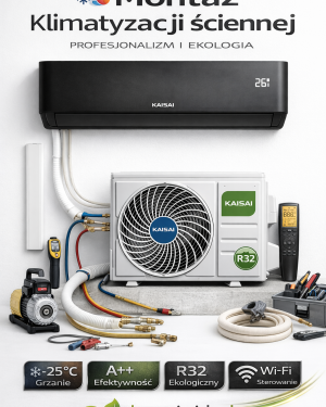 montaż klimatyzacji ściennej.